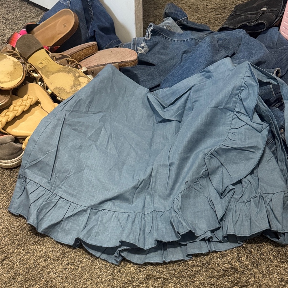 Blue Ruffled Women's Skirt